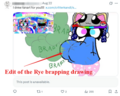 Another dead giveaway it's Rye, as he edited an image of his self-insert brapping to the OC of the person he masturbated to.