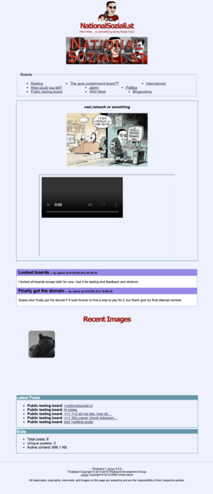 A screenshot from NationalSoziali.st's the testing era.